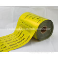 6" Aluminium Foil Detectable Warning Tape Yellow Printing